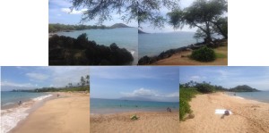 Top pictures is Makena Landing Park. Bottom pictures is Maluaka Beach.